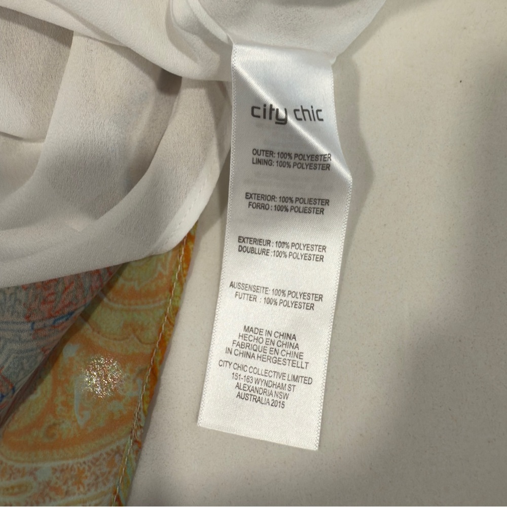 City Chic Dress‎ Womens Size XS/14 Printed Paisley Handkerchief Hem Sleeveless - Picture 7 of 12